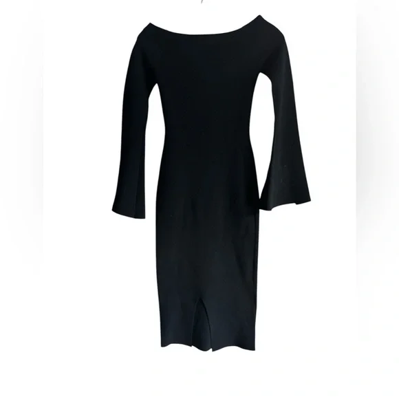 Ever New Melbourne Dress, black bodycon, midi, flare sleeve, size 2us, 6au - Picture 3 of 7